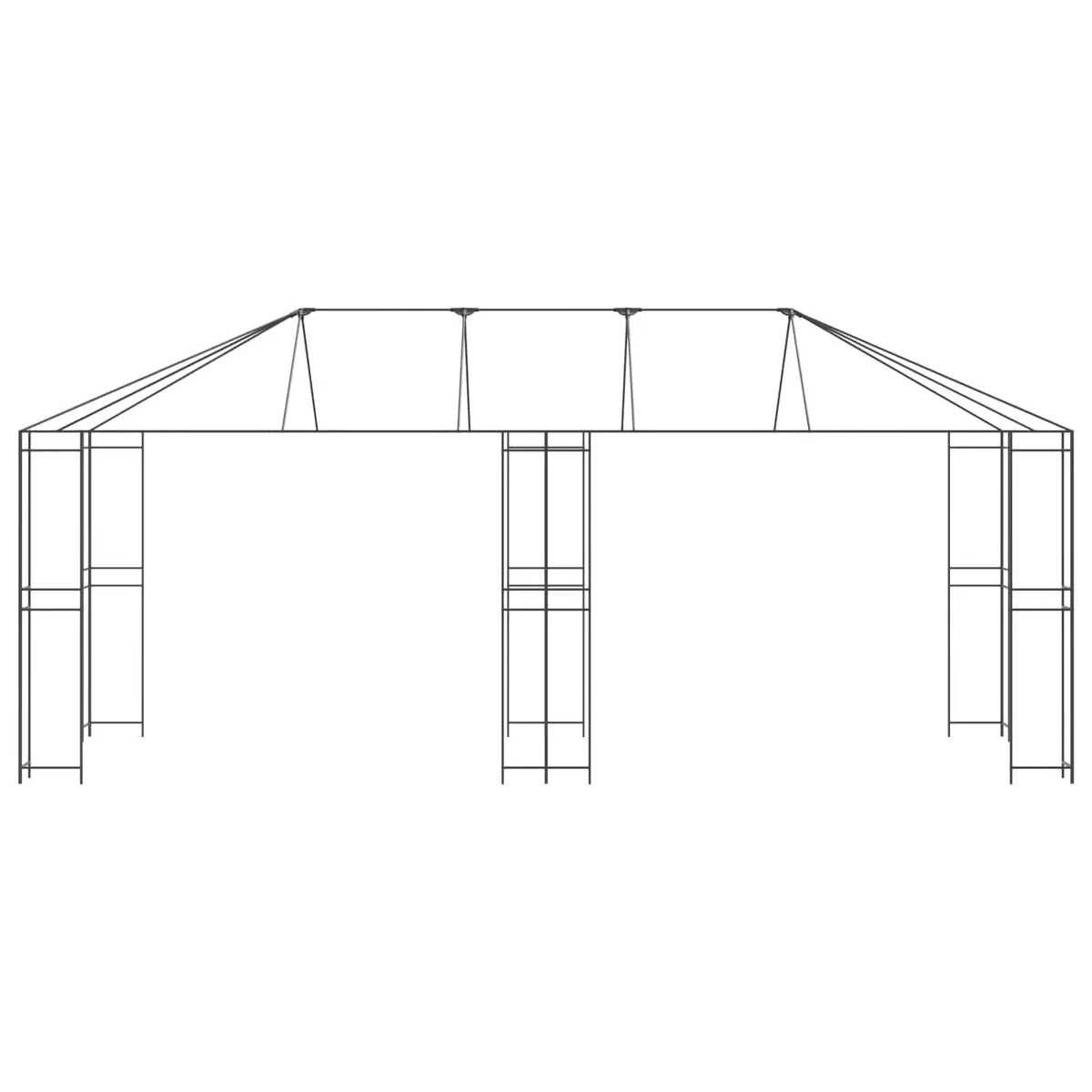 Gazebo Frame 6 x 3 m Black Steel Outdoor Garden Canopy Patio Structure