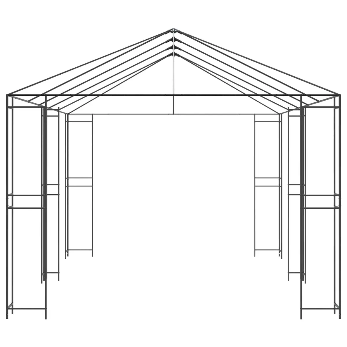 Gazebo Frame 6 x 3 m Black Steel Outdoor Garden Canopy Patio Structure