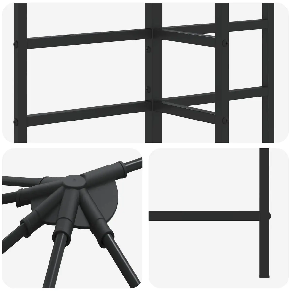 Gazebo Frame 6 x 3 m Black Steel Outdoor Garden Canopy Patio Structure