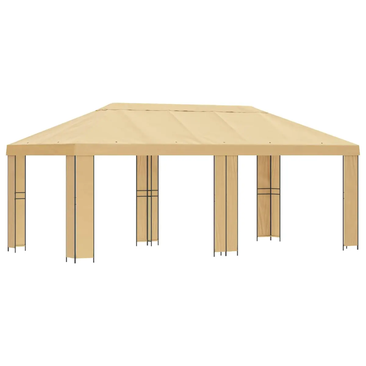 Garden Gazebo Cream Canopy 6x3m Outdoor Shade Shelter Steel Frame
