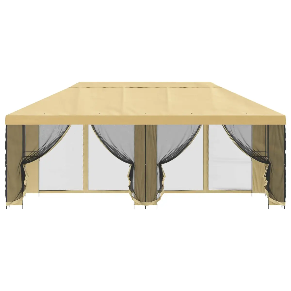 Garden Gazebo Cream 6x3m Outdoor Canopy with Mesh Sidewalls