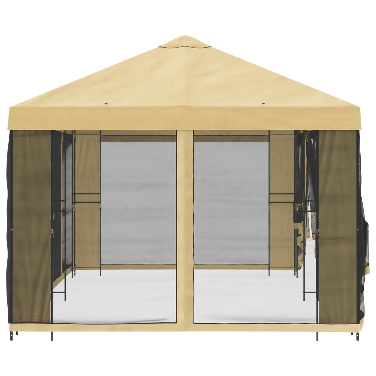 Garden Gazebo Cream 6x3m Outdoor Canopy with Mesh Sidewalls