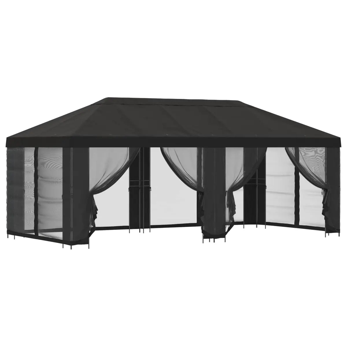 Garden Gazebo 6x3m Outdoor Canopy Mesh Sidewalls Anthracite