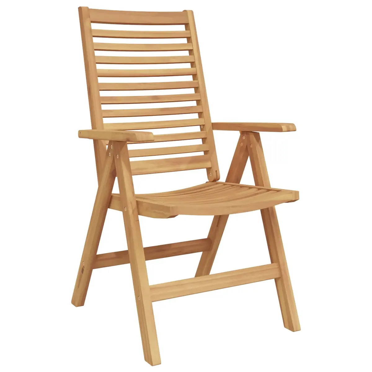 Teak Wood Folding Outdoor Chair Set 4 Pieces Brown Garden Patio Seating