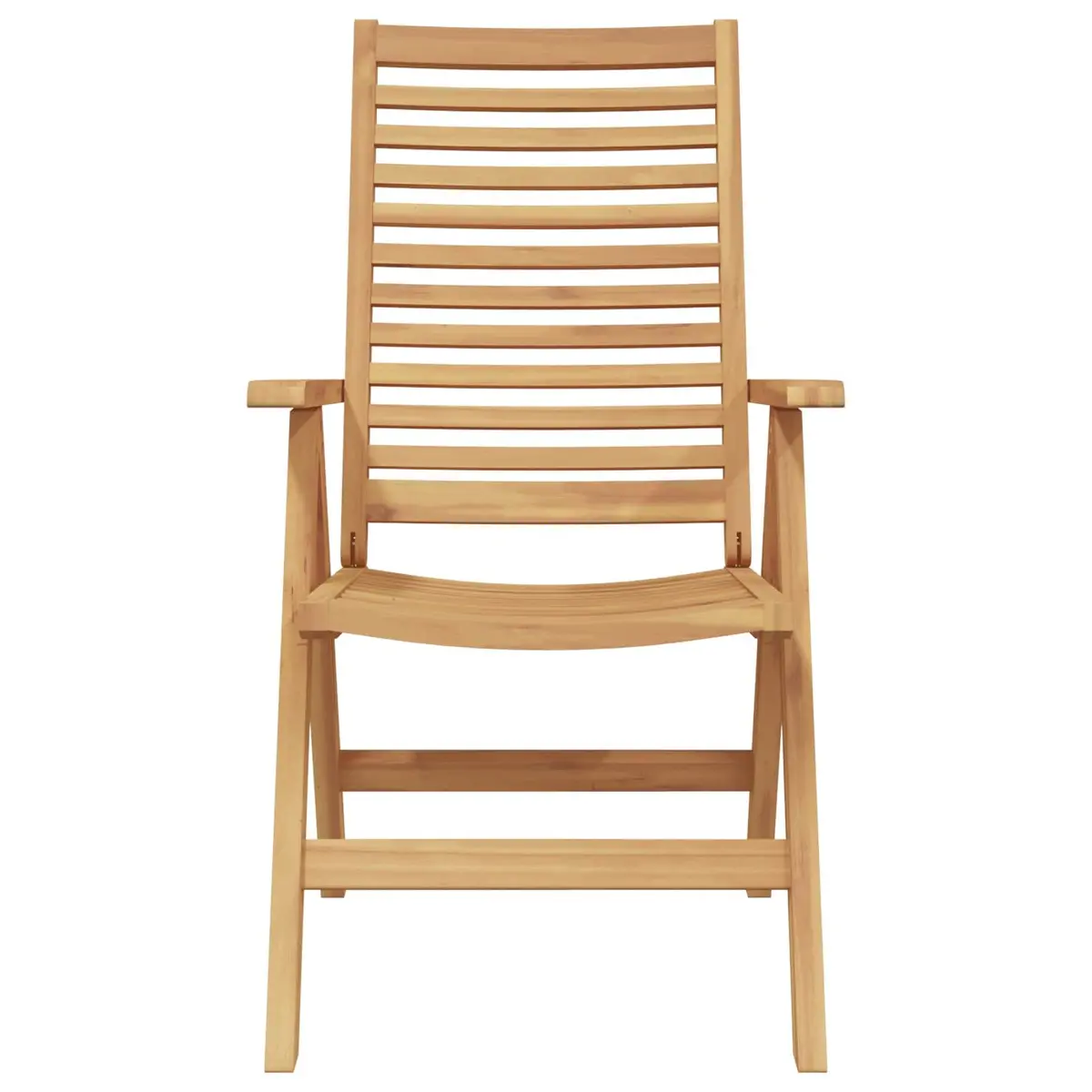 Teak Wood Folding Outdoor Chair Set 4 Pieces Brown Garden Patio Seating