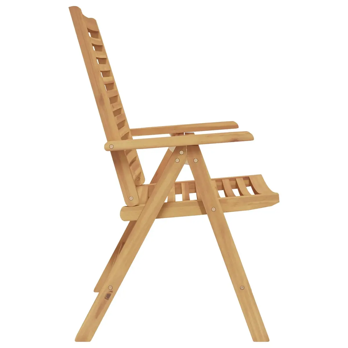 Teak Wood Folding Outdoor Chair Set 4 Pieces Brown Garden Patio Seating