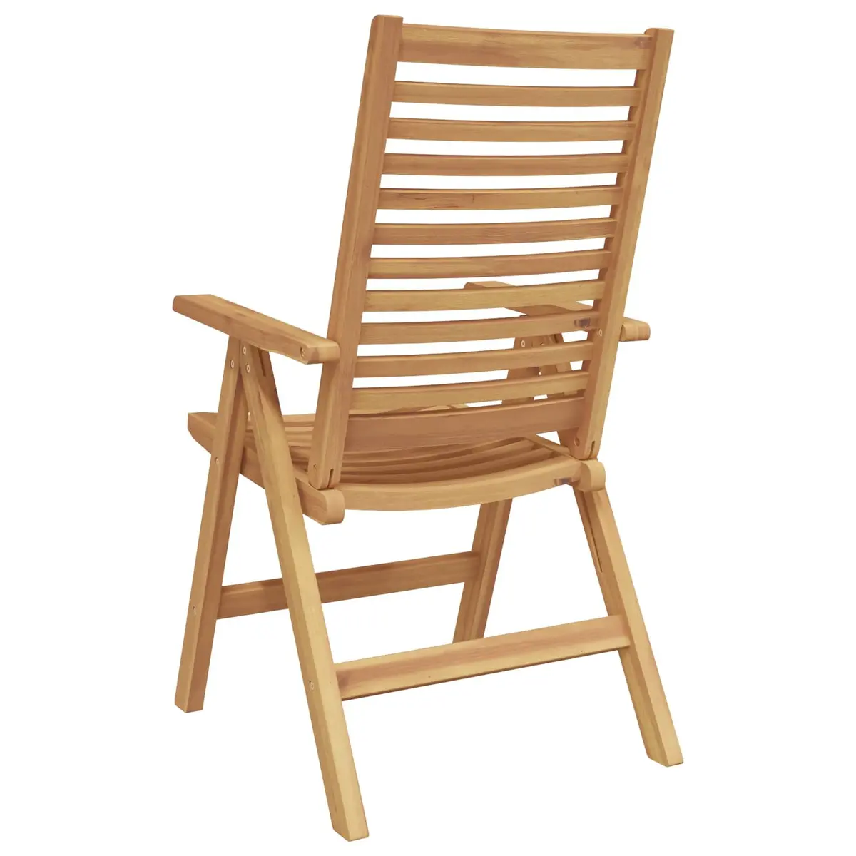Teak Wood Folding Outdoor Chair Set 4 Pieces Brown Garden Patio Seating
