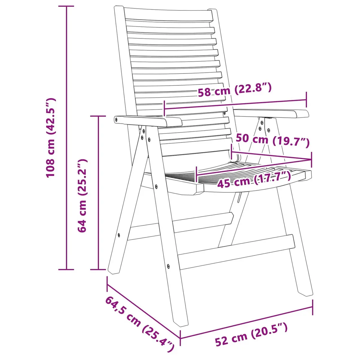 Teak Wood Folding Outdoor Chair Set 4 Pieces Brown Garden Patio Seating