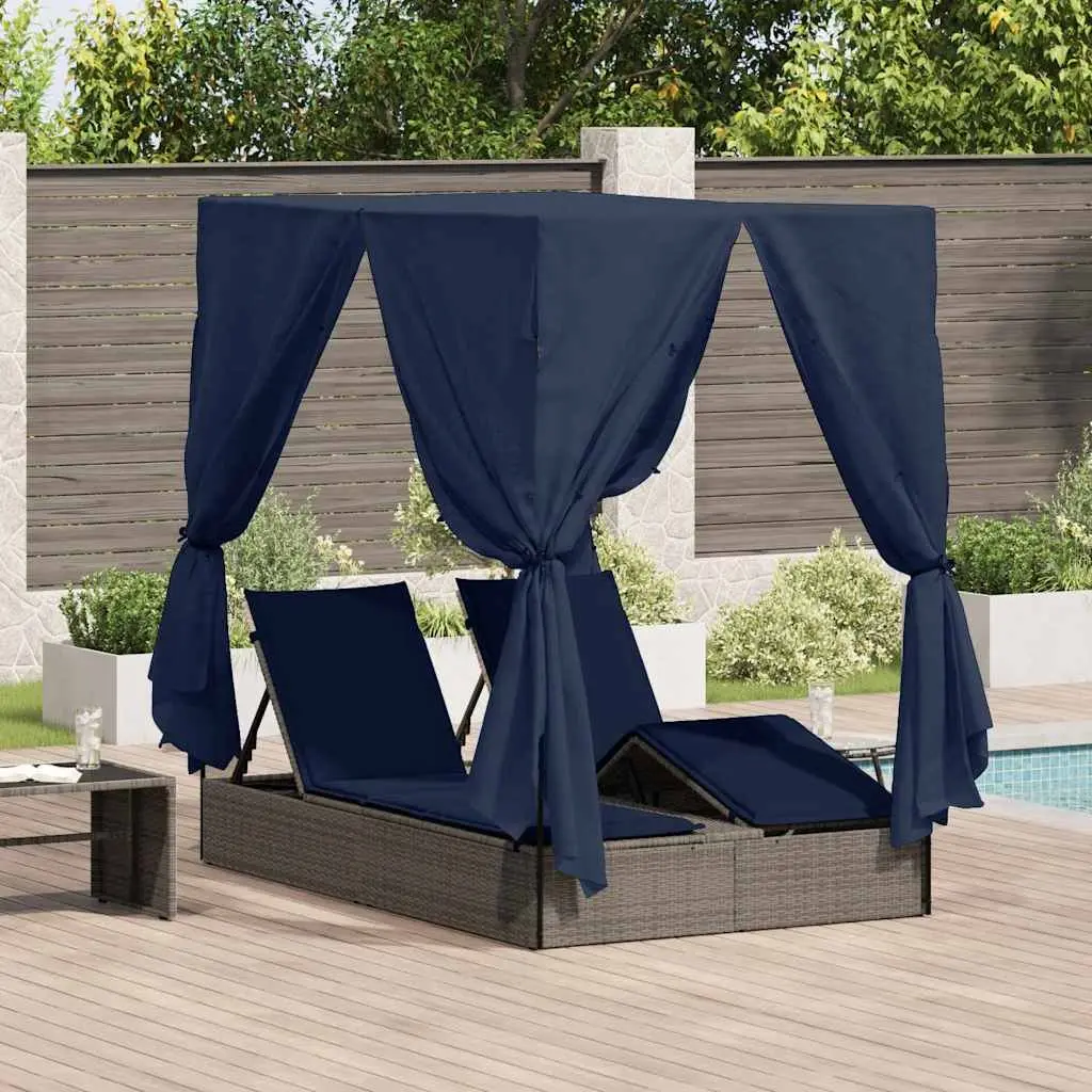 Double Sun Lounger & Curtains