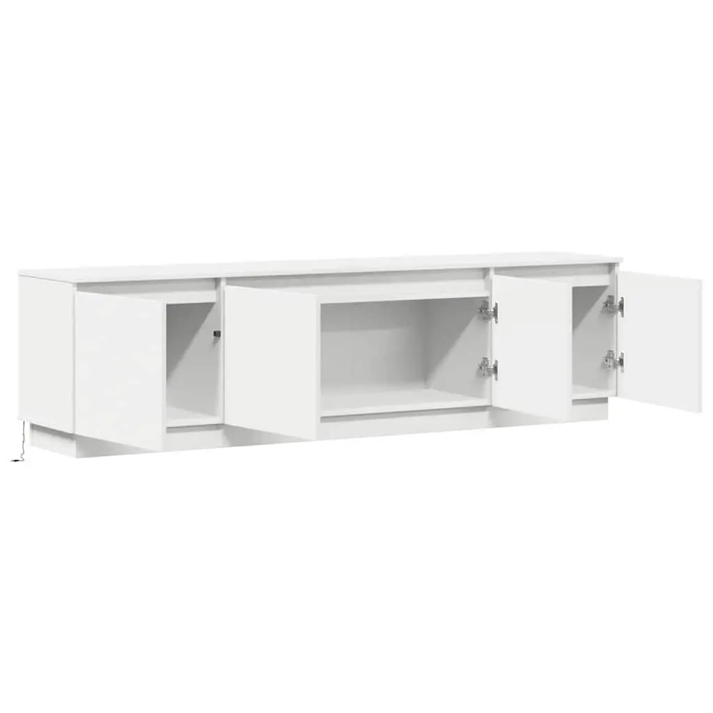 LED TV Storage Unit in White 180x38x49cm
