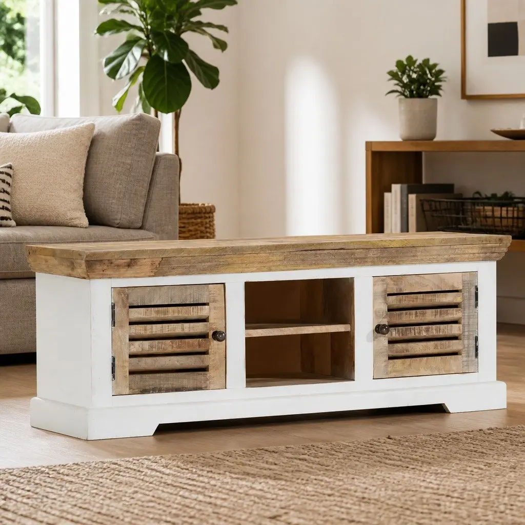 Mango Wood TV Cabinet 110x30x40 cm