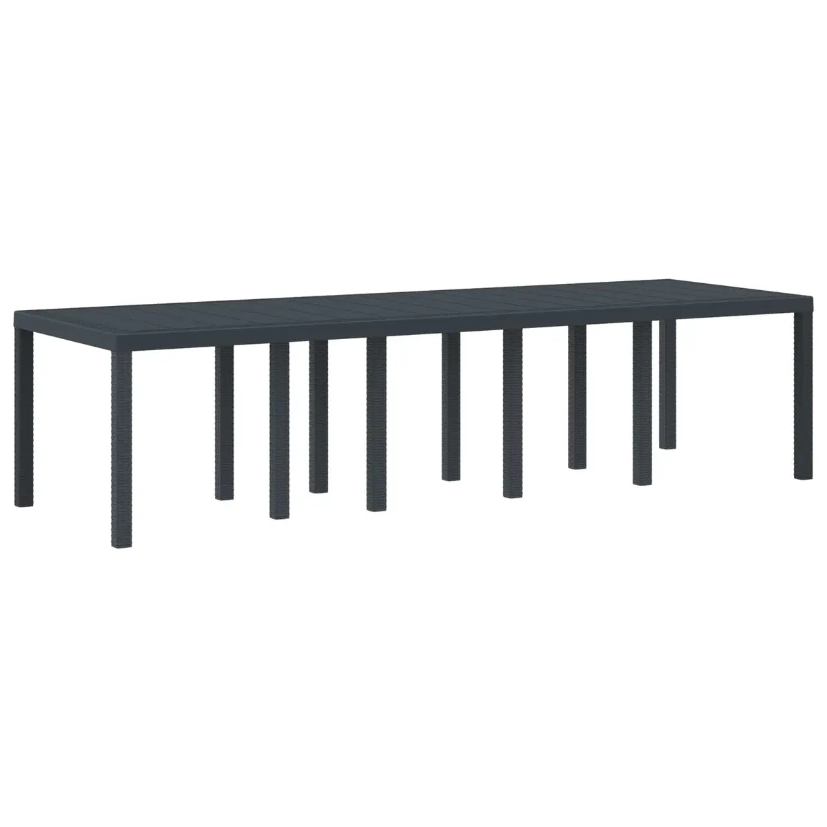 Garden Table Rectangular Anthracite Poly Rattan Outdoor Furniture 300 x 100 x 73 cm