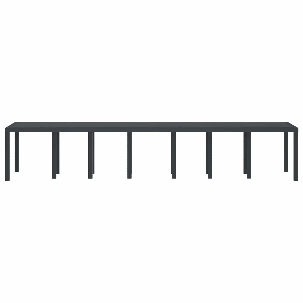 Garden Table Rectangular Anthracite Poly Rattan Outdoor Dining 400x100x73cm