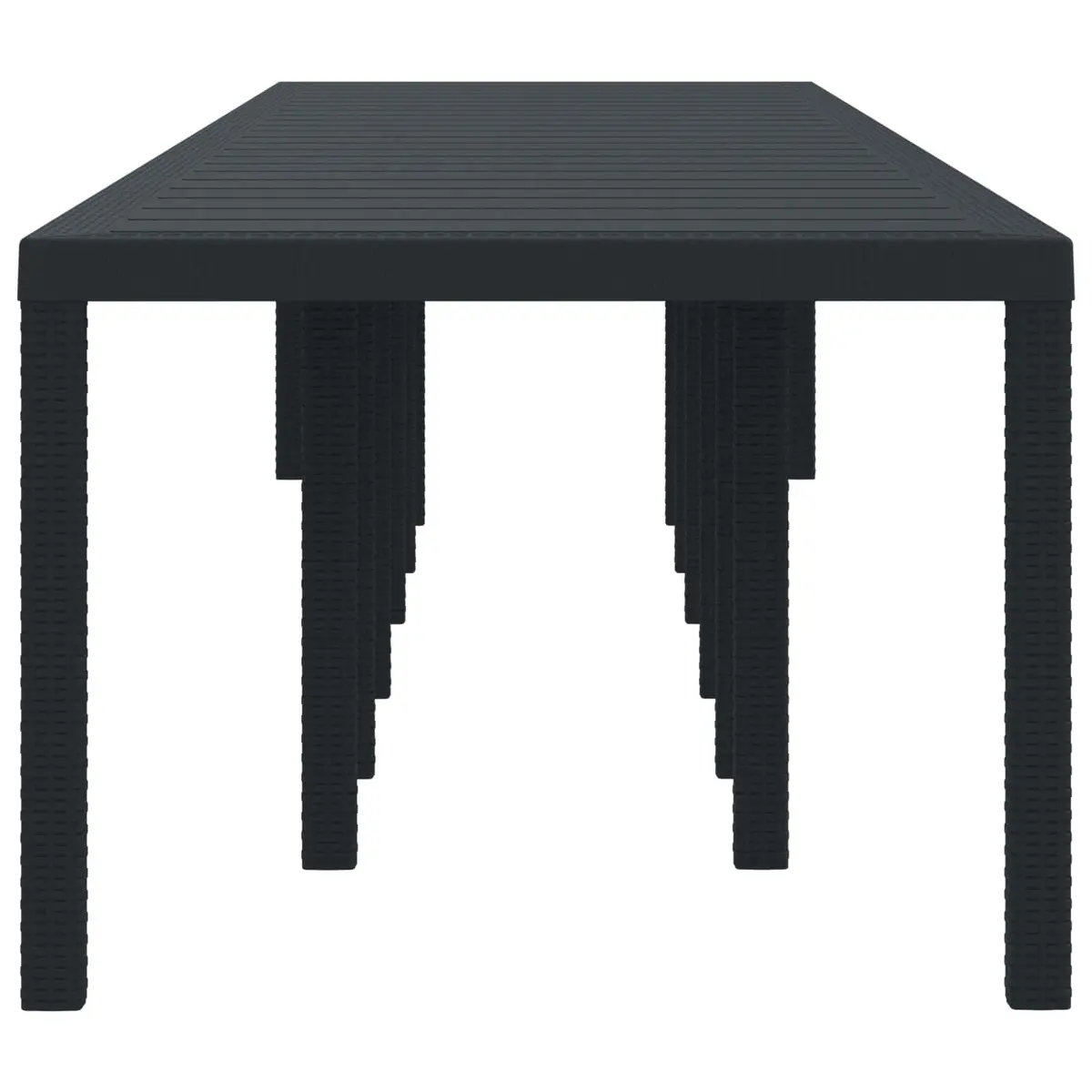 Garden Table Rectangular Anthracite Poly Rattan Outdoor Dining 400x100x73cm