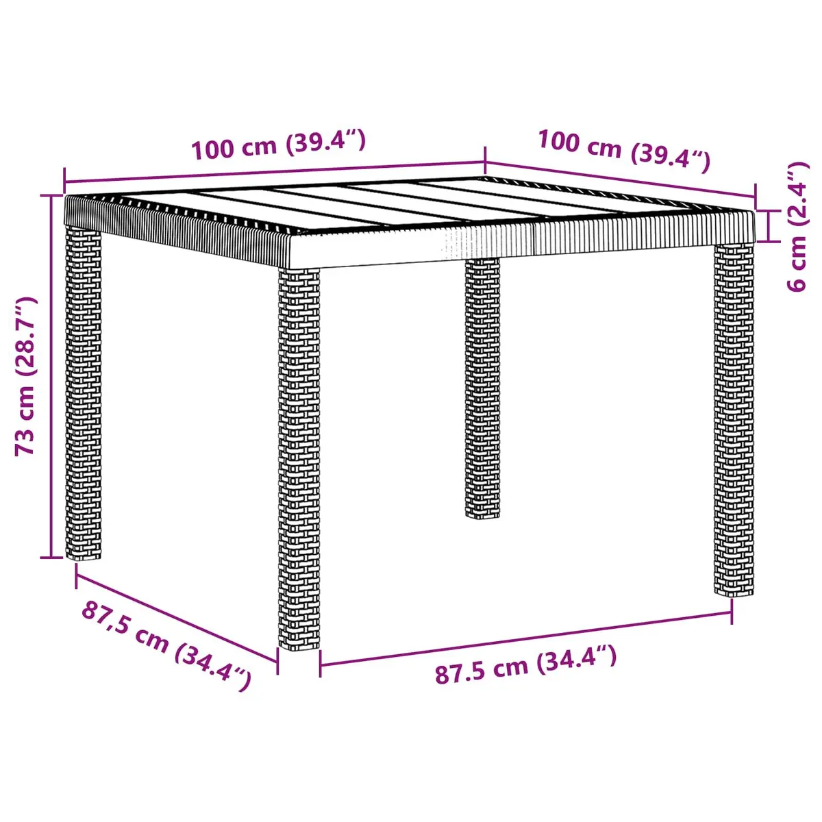 Garden Dining Set Modern 5 Pieces Square Table and Chairs Anthracite Poly Rattan Outdoor Furniture