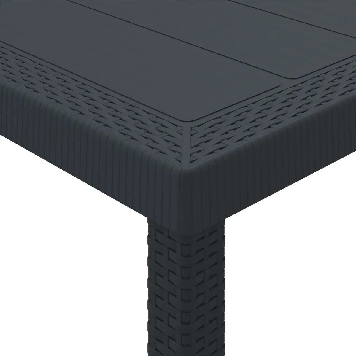 Garden Dining Set 5pcs Anthracite Outdoor Patio Table Chairs Cushions Poly