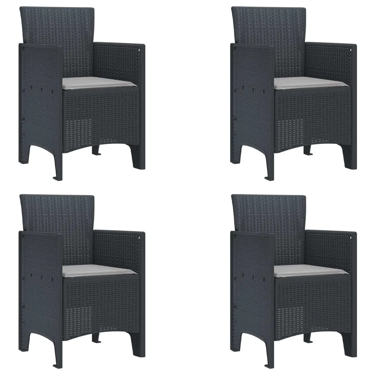 Garden Dining Set Anthracite 5 Piece Outdoor Patio Table Chairs