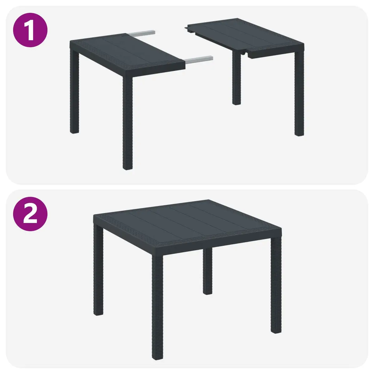 Garden Dining Set Anthracite 5 Piece Outdoor Patio Table Chairs