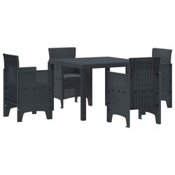 5-Piece Garden Dining Set with Cushions for Comfort