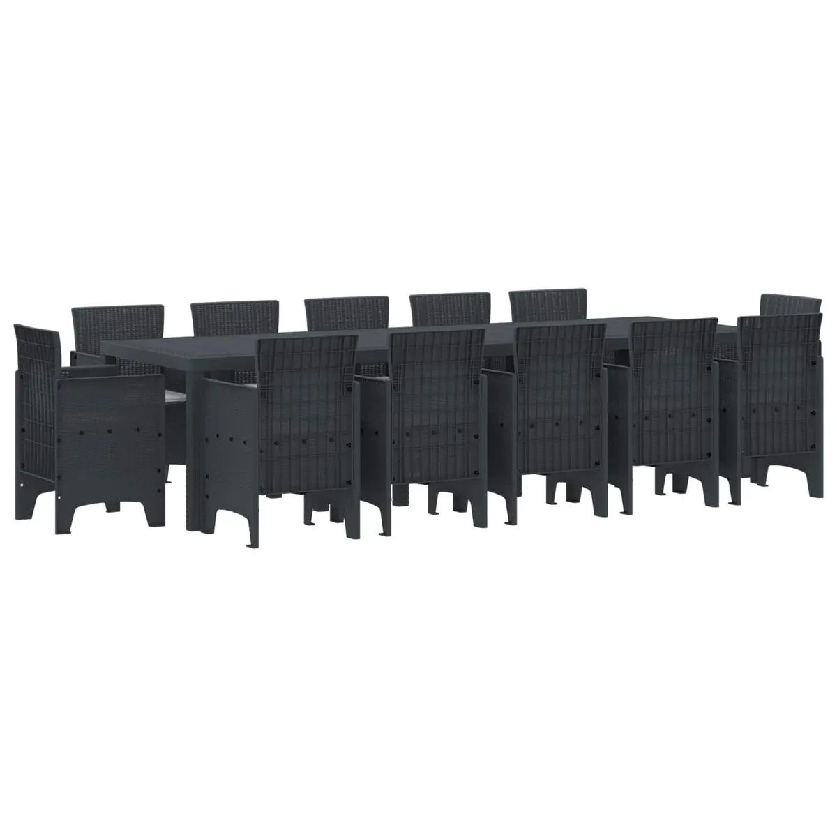Outdoor Dining Set 13 Pieces Garden Furniture Poly Rattan Anthracite Grey