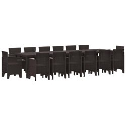 Your Perfect 15-Piece Brown Rattan Outdoor Dining Set