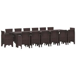 Your Outdoor Dining Solution: 15-Piece Set in Brown