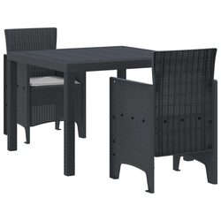 Garden Dining Set 4 Seater Outdoor Patio Table Chairs Anthracite