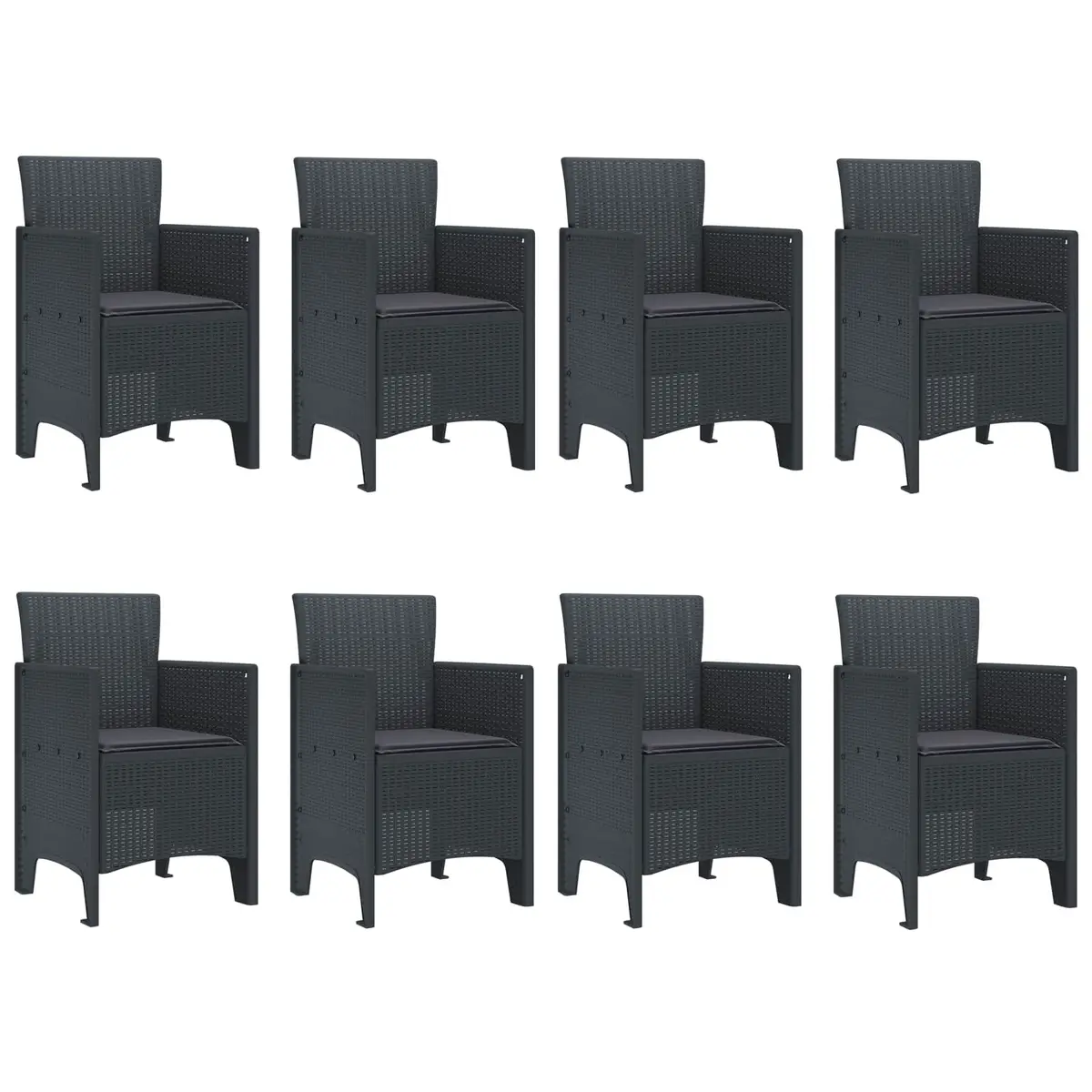 9-Piece Anthracite Outdoor Dining Set