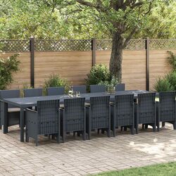 Garden Dining Set 13 Piece Anthracite Poly Rattan Outdoor Furniture Patio