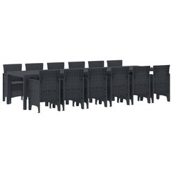 Garden Dining Set 13 Piece Outdoor Furniture Patio Anthracite Poly Rattan