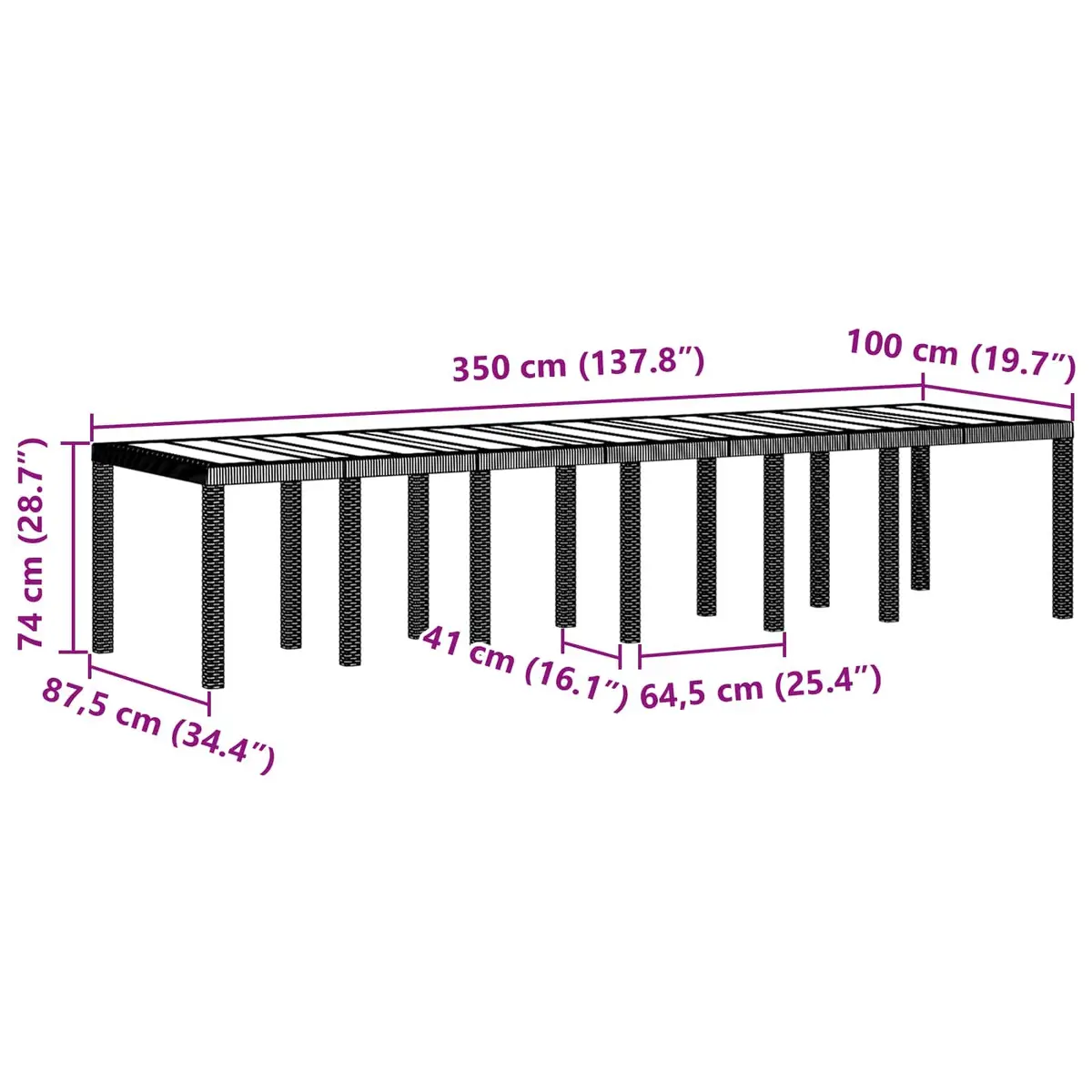 Garden Dining Set Modern Minimalist 13 Pieces Anthracite Poly Rattan