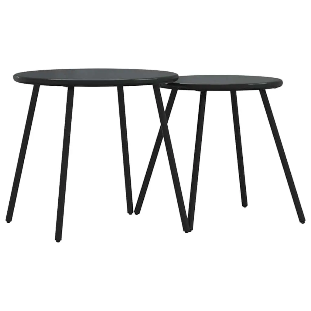 Garden Dining Set Contemporary Black Steel 5 Pieces Outdoor Furniture