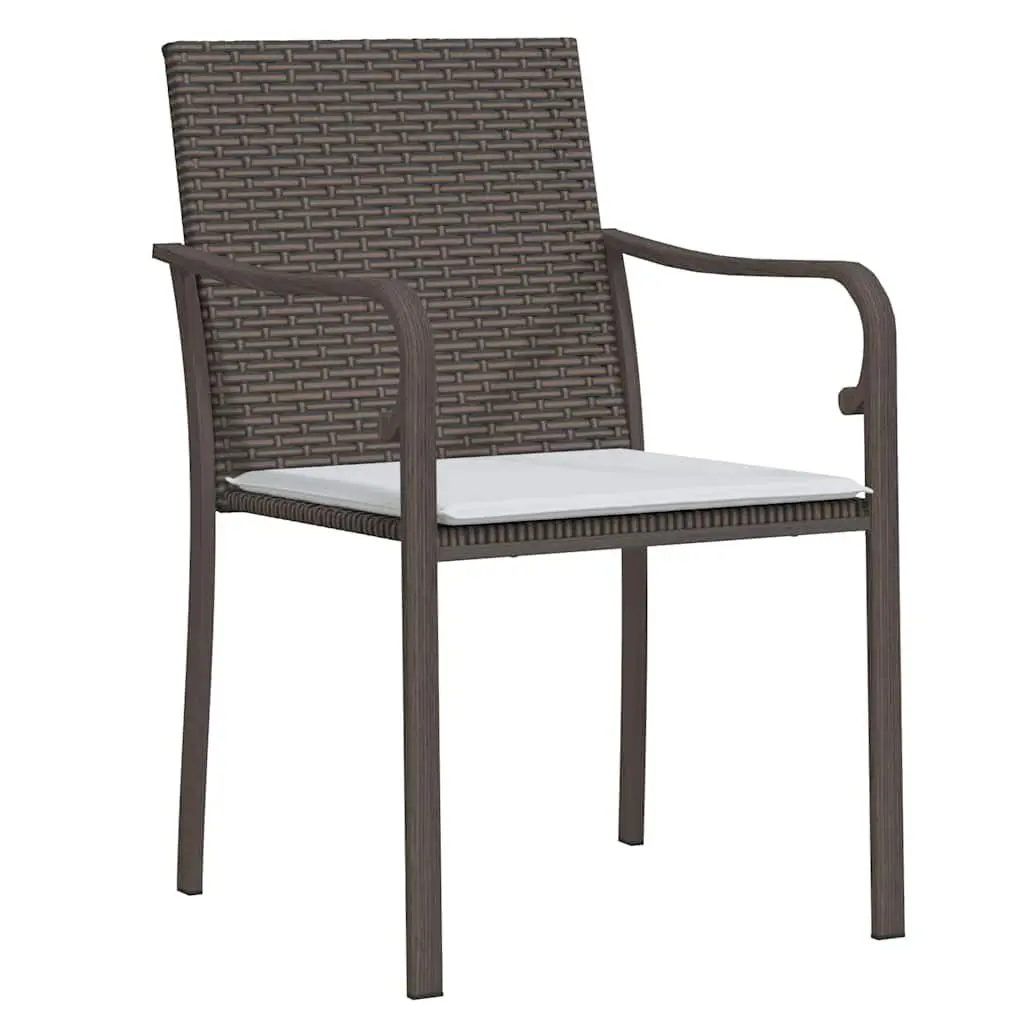 Garden Dining Set Modern Outdoor 7 Piece Brown Black Rattan Chair Table