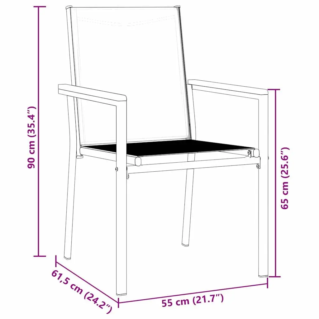 Garden Dining Set Outdoor Furniture 5 Pieces Table Chairs Steel Frame Textilene