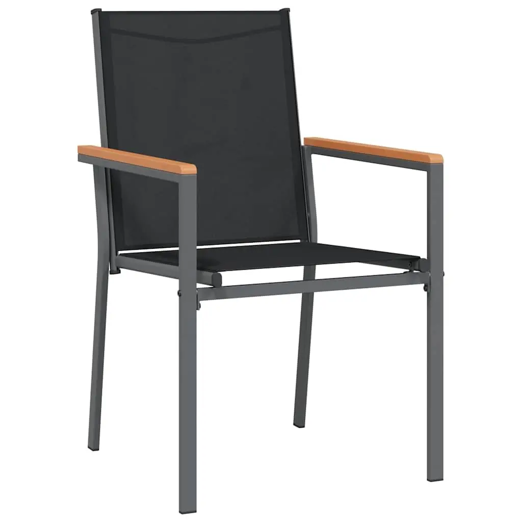 Outdoor Dining Set 5 Piece Black Steel Frame Textilene