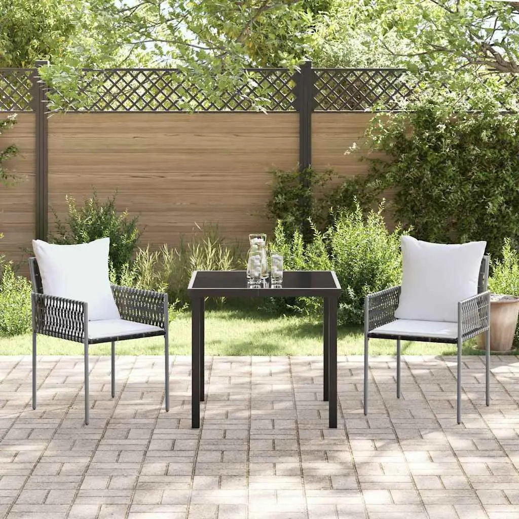 Garden Dining Set Rattan Chairs Table 3 Piece Outdoor Furniture