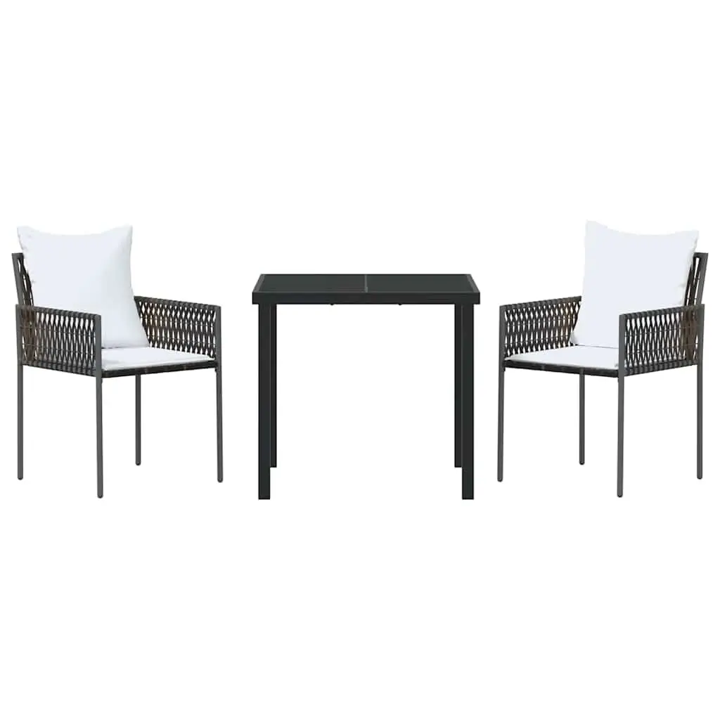 Garden Dining Set Rattan Chairs Table 3 Piece Outdoor Furniture