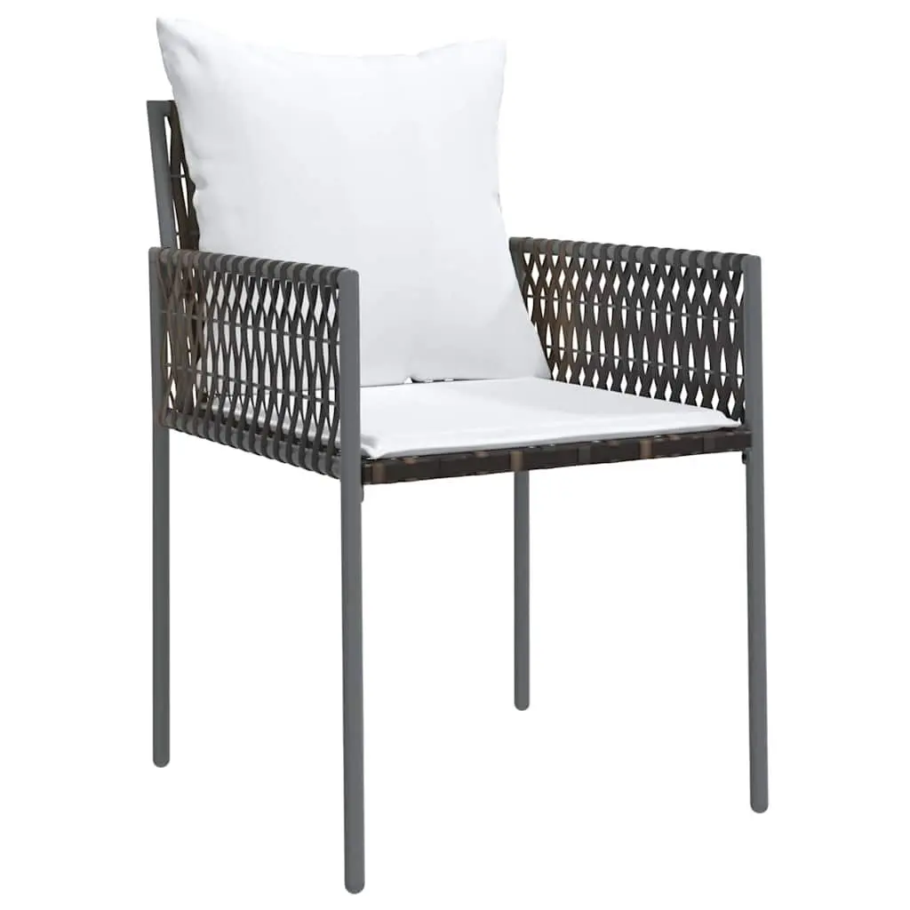 Garden Dining Set 5 Piece Outdoor Furniture Patio Table Chairs Brown Black