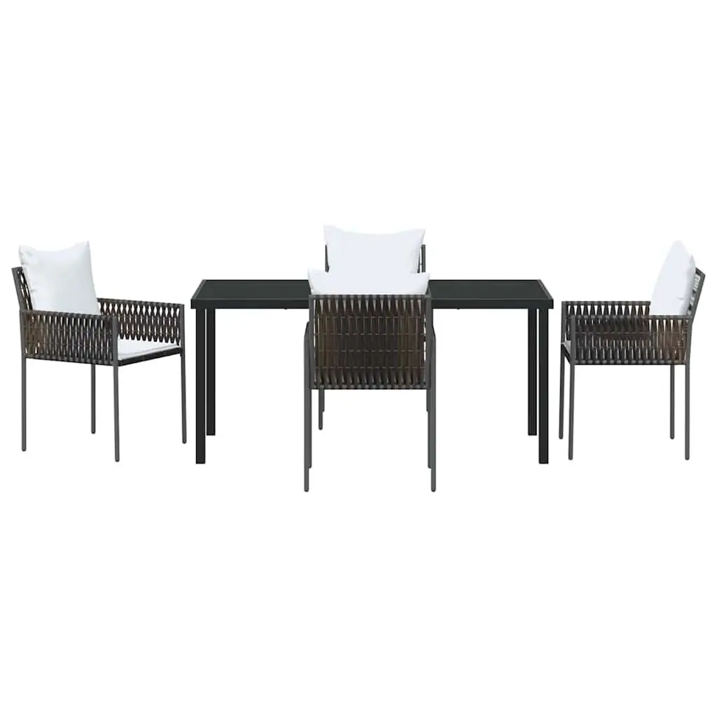 Garden Dining Set Modern 5 Piece Outdoor Furniture Rattan Table and Chairs