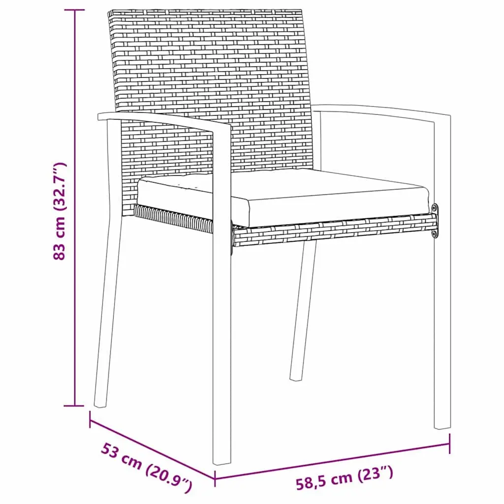 Garden Dining Set 5 Piece Black Steel Modern Outdoor Furniture Table Chairs