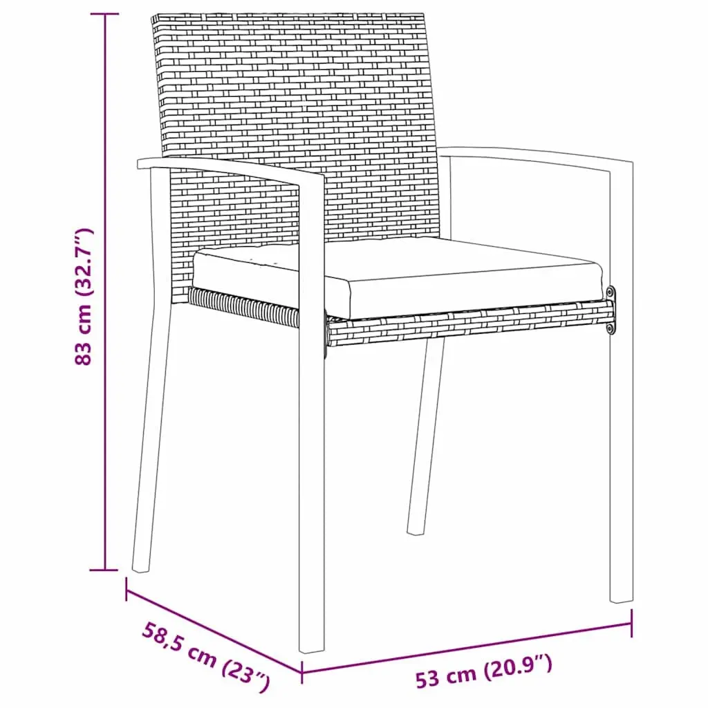 7-Piece Black Steel Dining Set