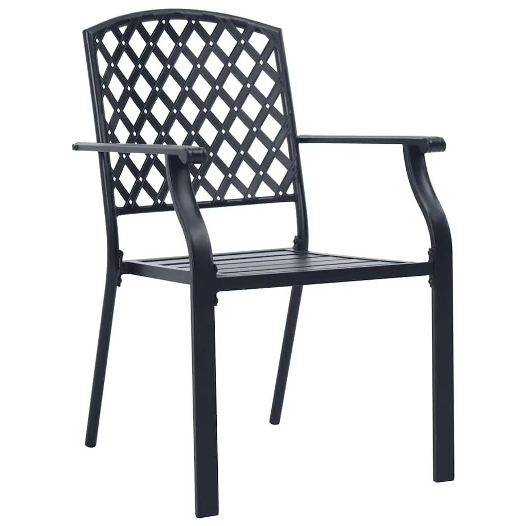 Garden Dining Set Modern Outdoor Furniture 5 Pieces Anthracite Steel Frame Tempered Glass