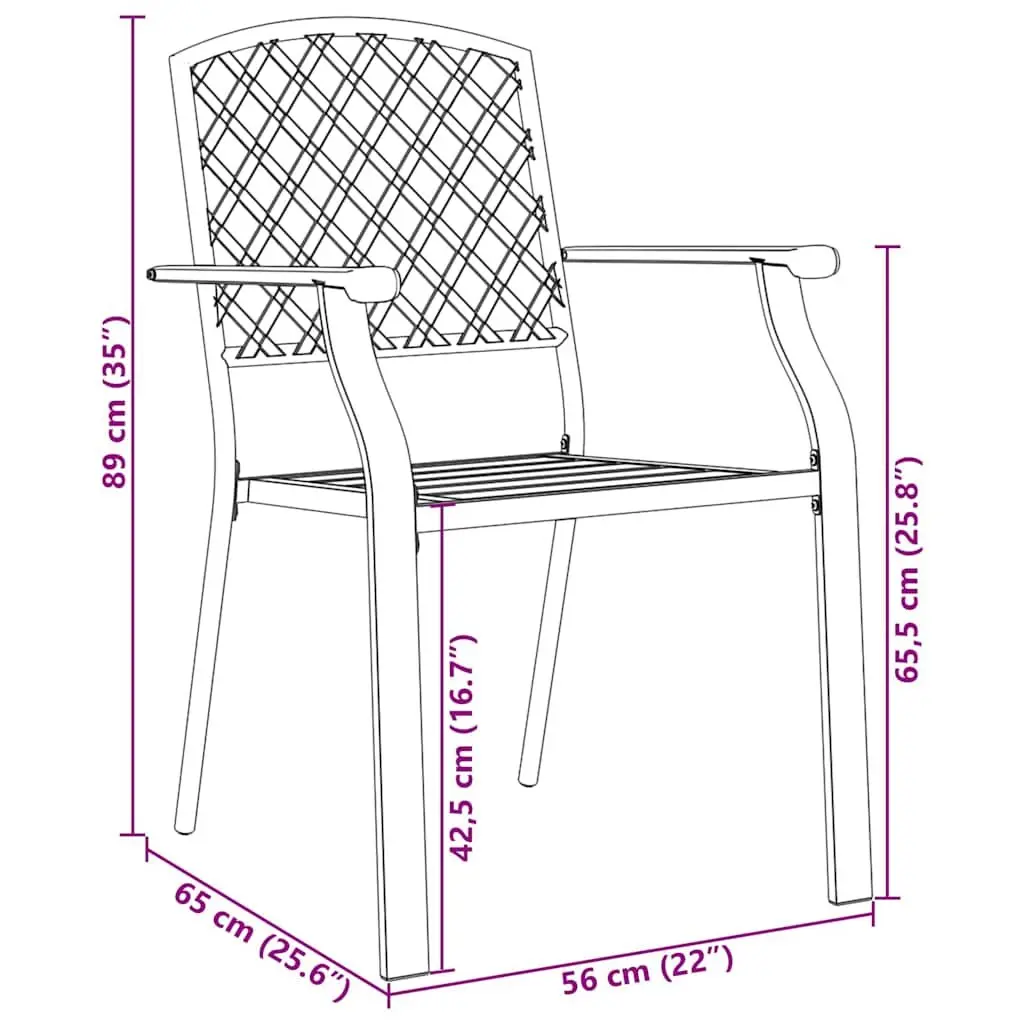 Garden Dining Set Anthracite 7 Piece Outdoor Furniture Steel Glass Tabletop