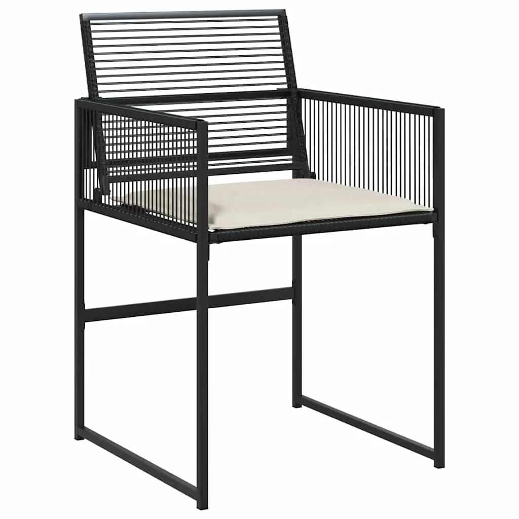 Garden Dining Set Black Poly Rattan 5 Piece Outdoor Furniture