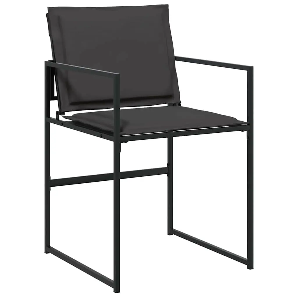 Outdoor Dining Set 5 Piece Black Garden Furniture Table Chairs Steel Frame