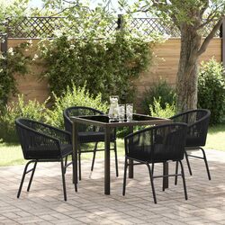 Invite Comfort with a 5-Piece Black Steel Dining Set