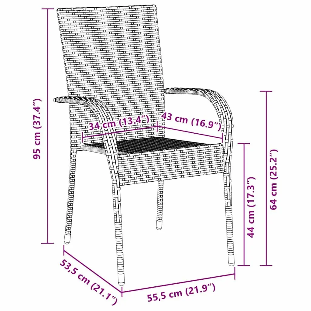 Outdoor Garden Dining Set 7 Piece Black Steel Frame Patio Furniture Rattan