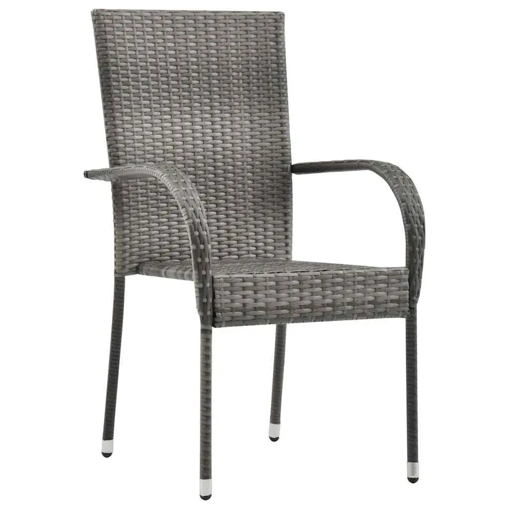 Garden Dining Set 3 Pieces Grey Powder-Coated Steel Frame Outdoor Patio