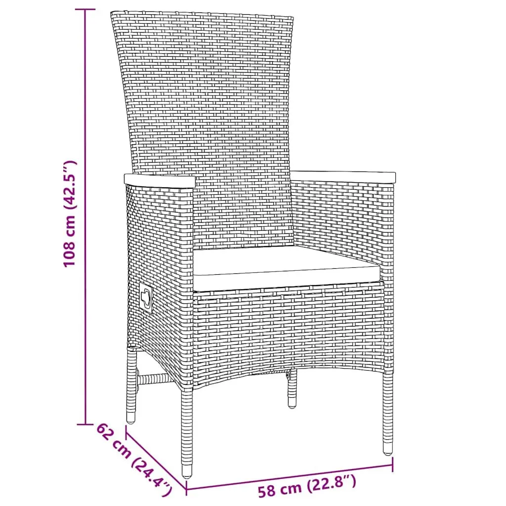 Garden Dining Set Modern 5 Piece Outdoor Furniture Grey Steel Frame Glass Top Rattan