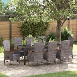 Comfortable 9 Piece Outdoor Dining Set for You